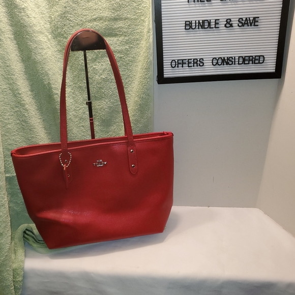 Coach Handbags - COACH LARGE RED LEATHER SATCHEL